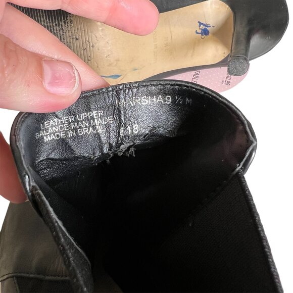 Steven by Steve Madden Marsha Black Leather Heeled Stiletto Booties Size 9.5 - Picture 6 of 8